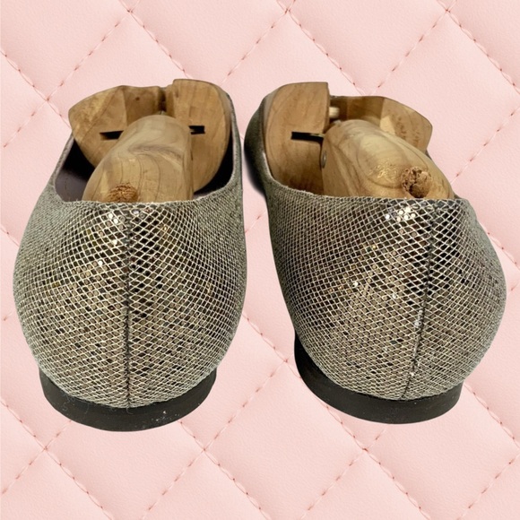 Jean-Michel Cazabat Italian Gold Metallic Ballet Flats Shoe Blue Sole - Picture 6 of 9